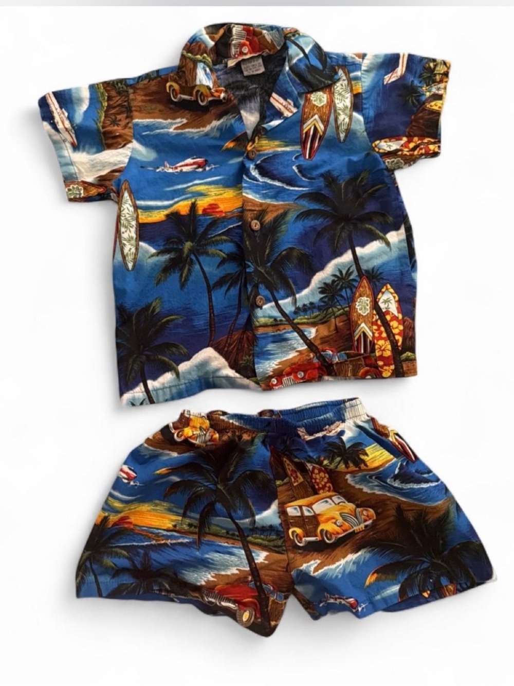 Blue Tropical Surf Kids Matching Set by